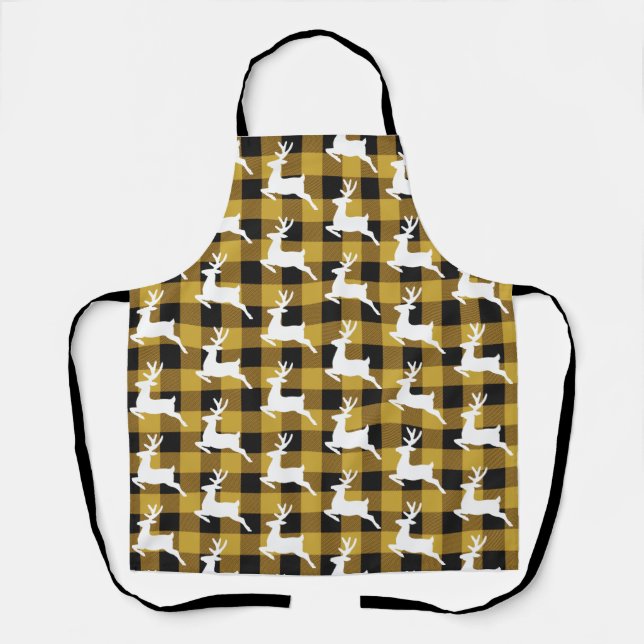 Plaid and deer  apron schürze (Vorderseite)