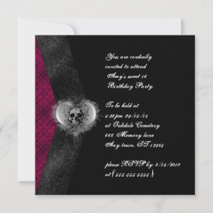 Plaid and Skull Gothic Sweet 16 Invitations d'anni