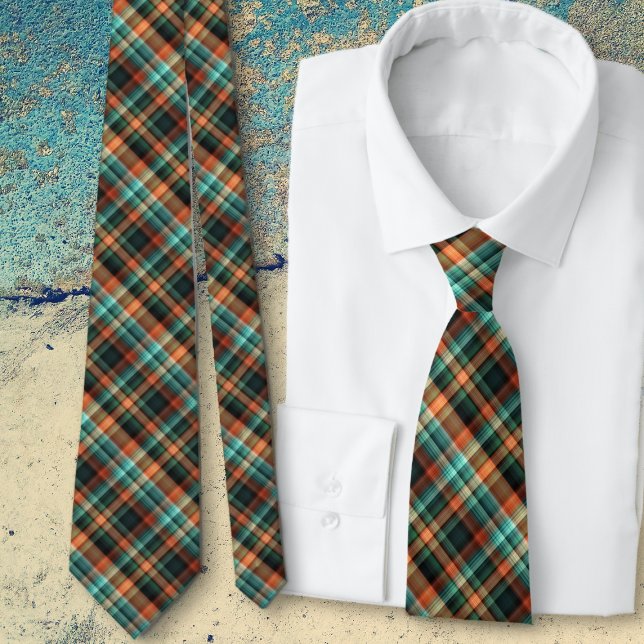 Plaid Angled Blue Green Tie Krawatte (Von Creator hochgeladen)