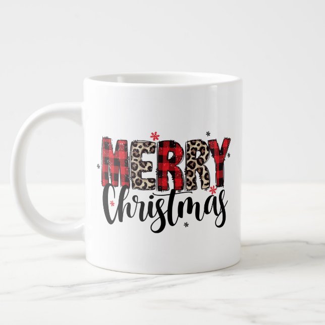 Plaid Animal Print Specialty Mug Jumbo-Tasse (Links)