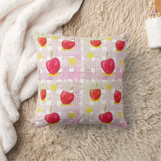 Plaid avec Cerises roses Lisse Oreiller