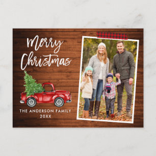 Plaid-Bastelband-Pinsel Schriftzug Lastwagen Holz Postkarte