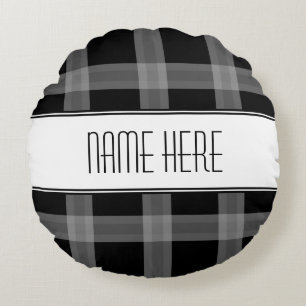 Plaid Black Custum Coussin décoratif