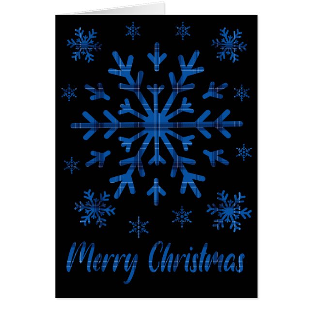 Plaid bleu et noir avec coupe de flocon de neige n (Devant)