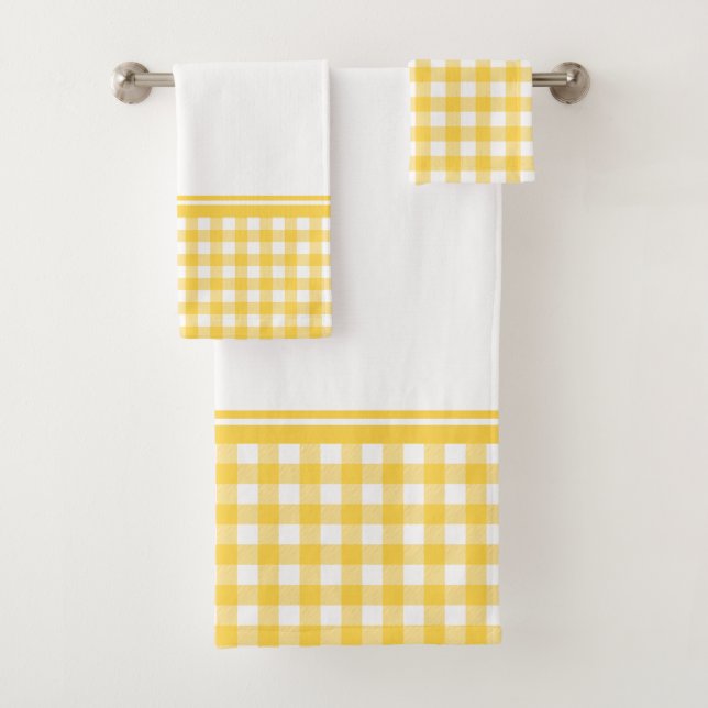 Plaid Buffalo jaune et blanc (En situation)