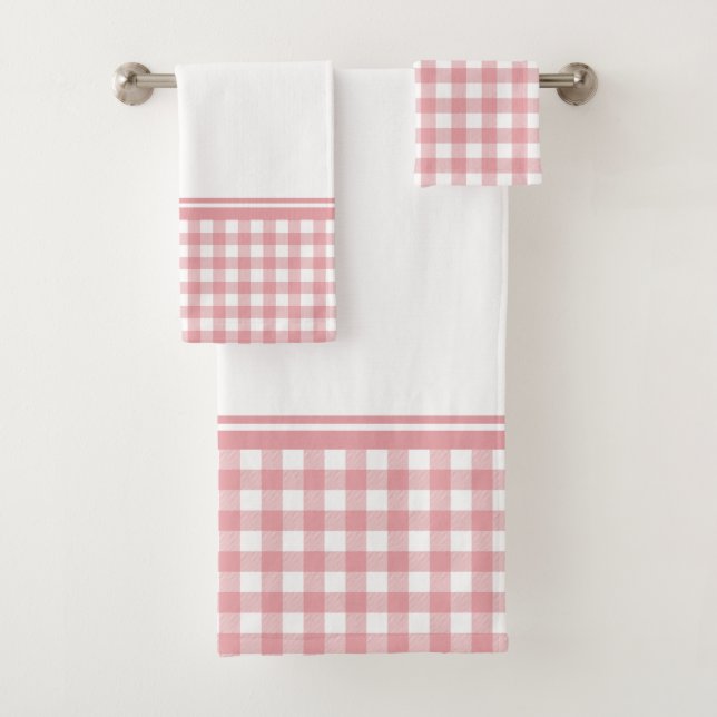 Plaid Buffalo rose et blanc (En situation)