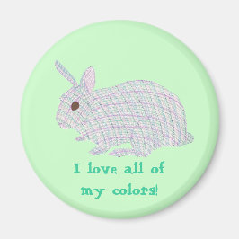 Plaid Bunny, j'aime toutes mes couleurs, magnet