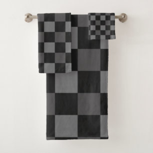Plaid Checkered noir et gris de carrés
