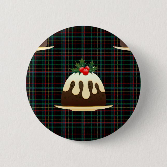 plaid christmas puddings button (Vorderseite)
