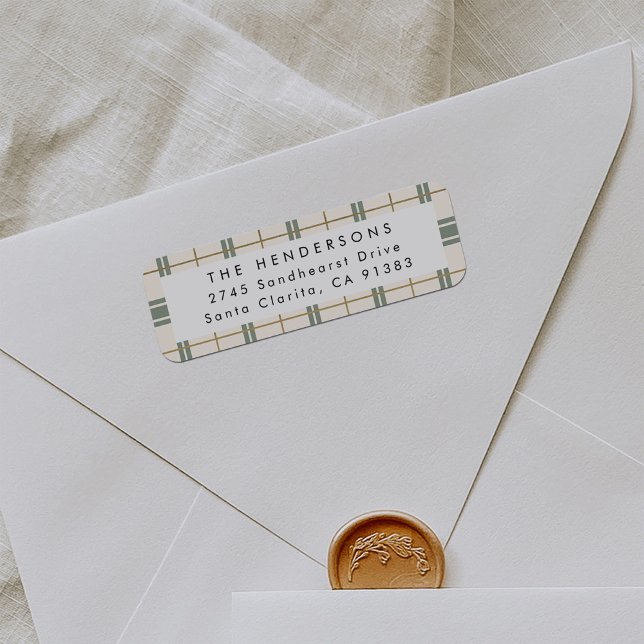 Plaid Christmas Return Address Label (Von Creator hochgeladen)