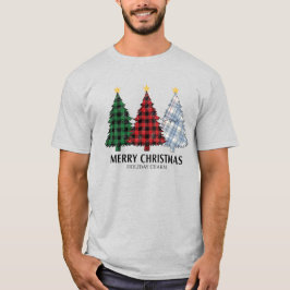 Plaid Christmas Trees Holiday Charm Apparel T-Shirt