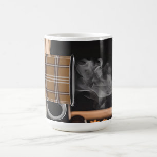 Plaid Coffee Mug Heritage Motif Automne Steam Art