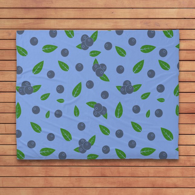 Plaid - Couverture Polaire motif Myrtille (Blueberry pattern Blanket)