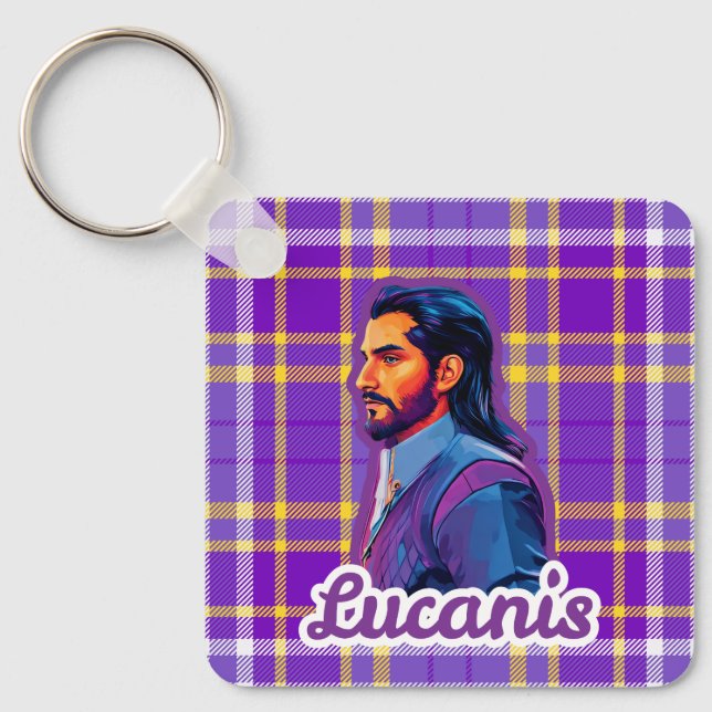 Plaid Crow Keychain Schlüsselanhänger (Vorderseite)