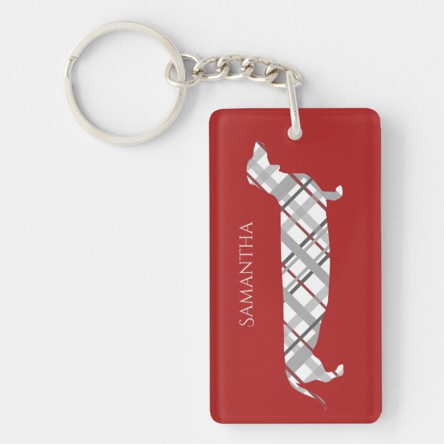Plaid Dachshund sur Red Personnalisé (Devant)