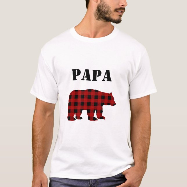 Plaid de Buffalo du T-shirt des hommes d'ours de (Devant)