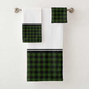 Plaid de buffle noir et vert