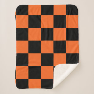 Plaid de contrôle du bison orange et noir