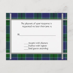 Plaid de Scott épousant la carte de RSVP