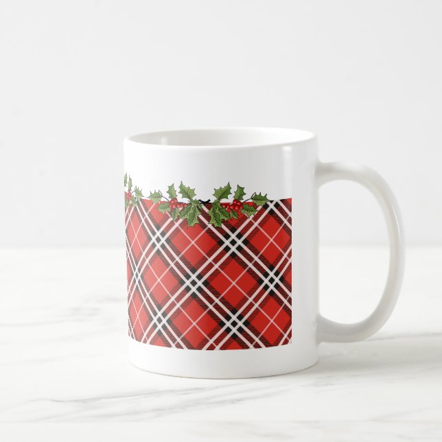Plaid de tartan et tasse de café de Noël de houx (Droite)
