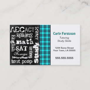 Plaid de turquoise, carte de visite grunge de