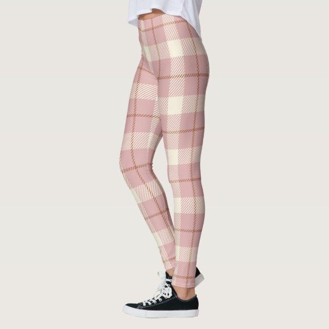 Plaid écossais rose / Leggings pour femmes tartes (Gauche)