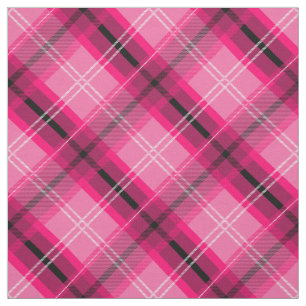 Plaid écossais rose, tissu diagonal