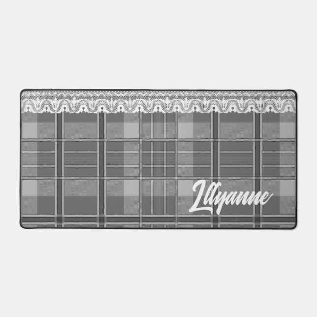 Plaid et dentelle noir et blanc mignon (Recto)