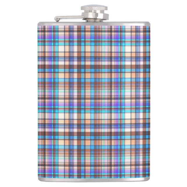 Plaid Fabric Checkered Print Pattern-57688 Flachmann (Vorderseite)