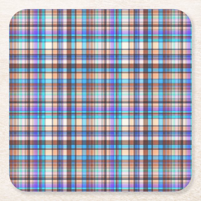 Plaid Fabric Checkered Print Pattern-57688 Rechteckiger Pappuntersetzer (Vorderseite)