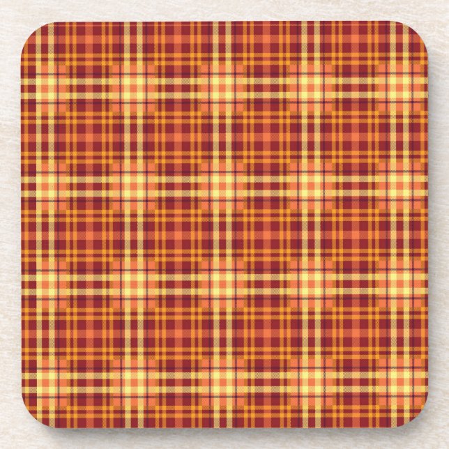 Plaid Fabric Texture Autumn Pattern  Getränkeuntersetzer (Vorderseite)
