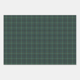 Plaid Green Blue Tartan Holiday Geschenkpapier Set