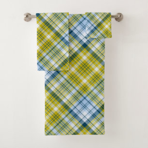 Plaid Jaune Et Bleu