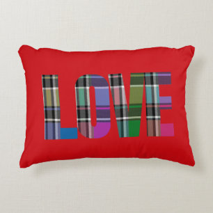 Plaid Love Accent Coussin par HAMbyWG