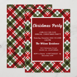 Plaid Modern légant Noël fêté Invitation