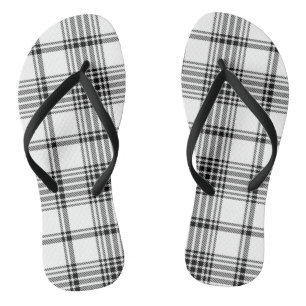 Plaid - Noir Blanc - Emo - Paire de tongs