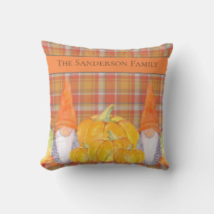 Plaid orange Gnome avec Coussin extérieur citrouil