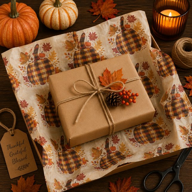 Plaid Pumpkin Blessings Seidenpapier (Von Creator hochgeladen)