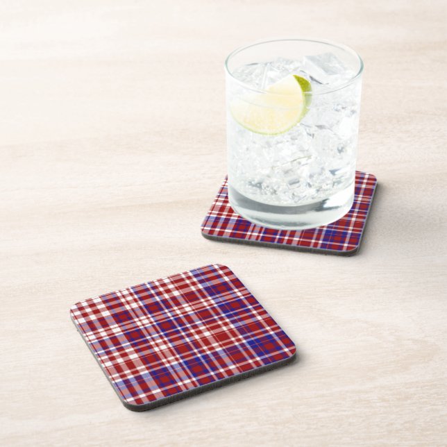 Plaid,Red,White,Blue Coll. 01-COASTERS Untersetzer (Rechte Seite)