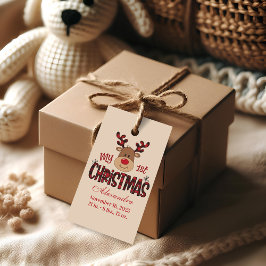 Plaid Reindeer Baby First Christmas Geschenkanhänger