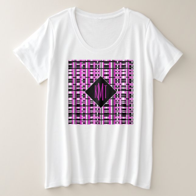 Plaid rose monogramme (Design devant)