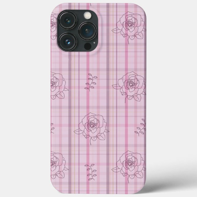Plaid rose pink  Case-Mate iPhone hülle (Rückseite)