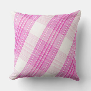 Plaid rose/Plum Plaid Coussin réversible