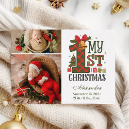  Plaid Rustic 2 Photo  First Christmas Feiertagskarte