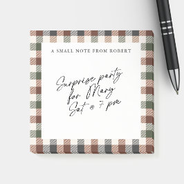 Plaid Rustic Earth Tones Small Sticky Notepad Post-it Klebezettel