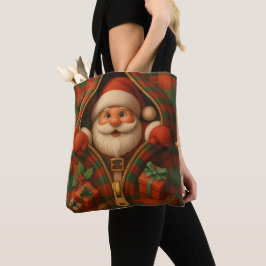 Plaid Santa Claus Christmas Design Tasche