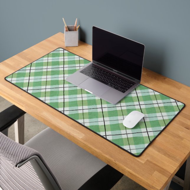 Plaid Tartan Blanc Vert Anglais (Bureau 2)