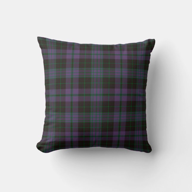 Plaid Thlow Pillow Clergy Green Tartan Coussin (Recto)