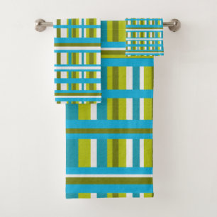 Plaid vert turquoise, olive et citron vert