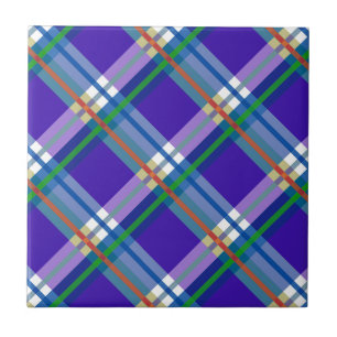 Plaids, Karos, Tartans blau Fliese